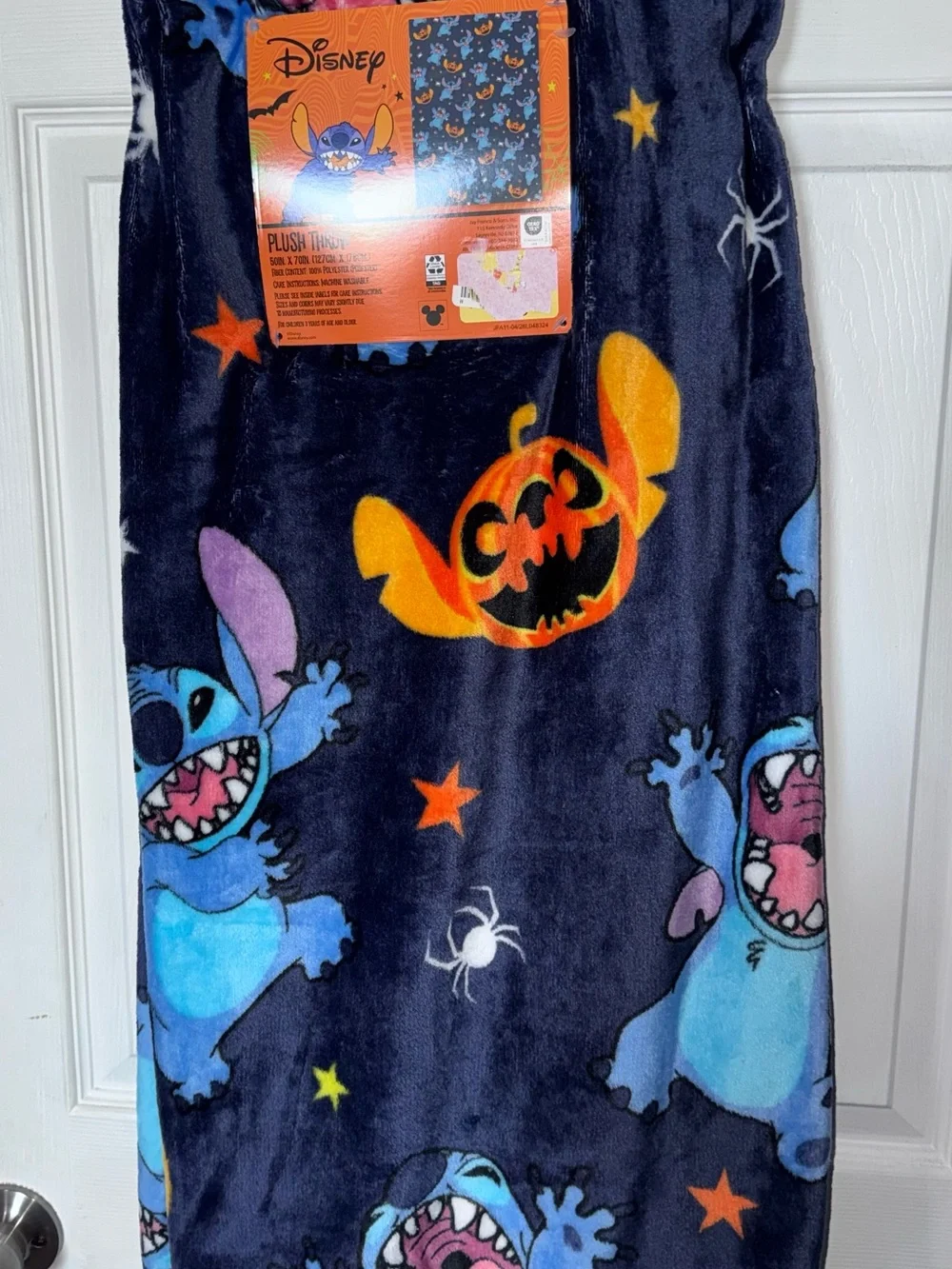 Disney Stitch Halloween Plush Throw Blanket